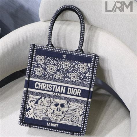 moon vertical dior book tote tarot embroidered canvas bag